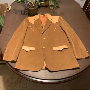 Brown Corduroy Blazer with Tan Accents